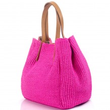 Borsa Ludmilla in Raffia e Pelle Made in Italy