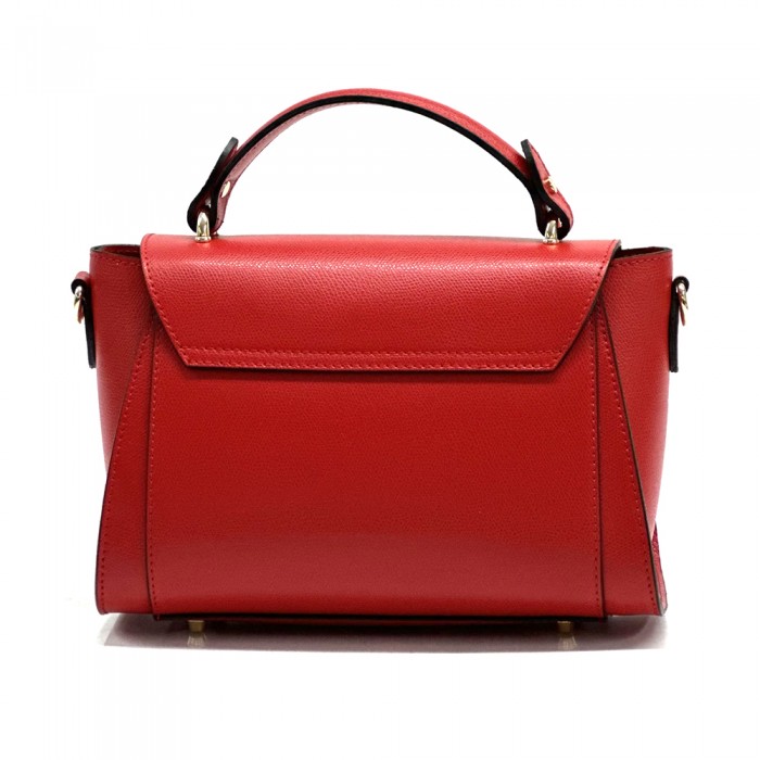 CTM Borsa a Mano da Donna Fantasia Floreale con Manici e Tracolla in Vera Pelle made in Italy – 32,5x28x16,5 Cm (Cuoio - Cuoio