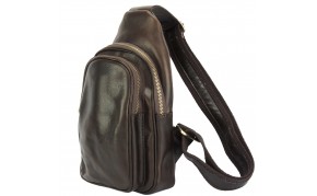 Leather waist bag for mens made in genuine calfskin leather