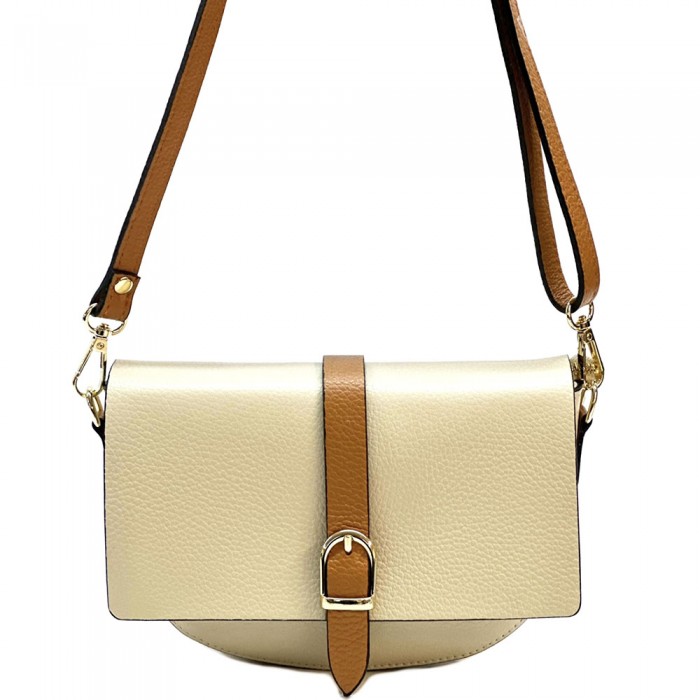 Sac Bandoulière En Cuir Marron – Petit Modèle, Fabrication Italienne, Occasion En Très Bon état