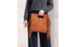 Solaio Cow Leather Fringe Handbag