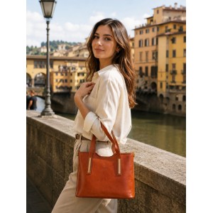 Liviana Large Structured Leather Tote Bag Liviana Large Structured Leather Tote Bag