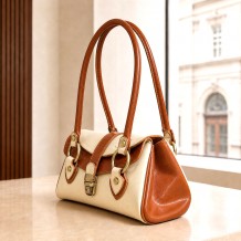 Sac Baguette Tosca en Cuir à Double Compartiment