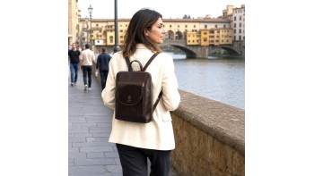 Fiammetta Convertible Hand-Dyed Italian Leather Organizer Backpack