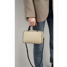 Novara Structured Cow Leather Mini Boston Bag