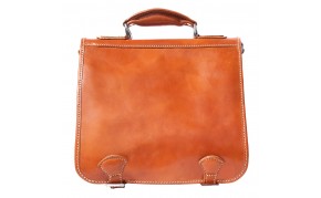 Leather briefcase with two compartments