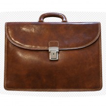 Cartable Porte-document Serviette bandoulière en cuir 3 compartiments