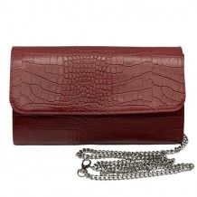 Pochette et Sac Bandoulière Amelia en Cuir Motif Crocodile