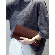 Pochette et Sac Bandoulière Amelia en Cuir Motif Crocodile