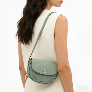 Evania Leather Crossbody Saddle Bag
