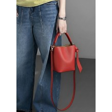 Bella Duo Cow Leather Bucket Handbag
