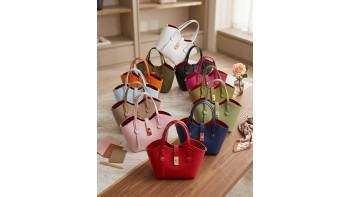 Bianca Small Italian Pebbled Leather Crossbody Tote Bag