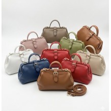 Valeria Italian Leather Doctor Frame Top Handle Bag