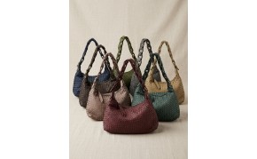 Elarisse Cow Leather Woven Hobo Bag