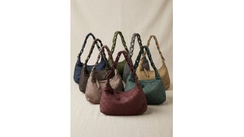 Elarisse Cow Leather Woven Hobo Bag