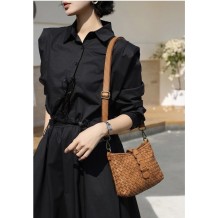 Brinella Woven Washed Cow Leather Crossbody Bag