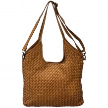 Serenica Woven Soft Washed Cow Leather Hobo Bag