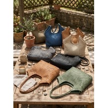 Serenica Woven Soft Washed Cow Leather Hobo Bag