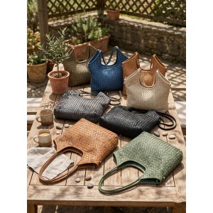 Serenica Woven Soft Washed Cow Leather Hobo Bag