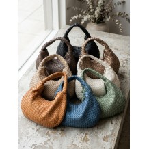 Romilda Woven Washed Cow Leather Hobo Bag