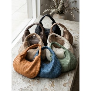 Romilda Woven Washed Cow Leather Hobo Bag