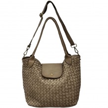 Mirelva Woven Washed Calf Leather Tote Bag