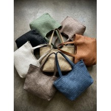 Orlena Woven Washed Calf Leather Shoulder Bag