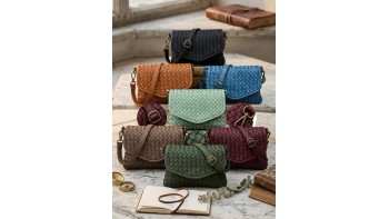 Bellavia Woven Cow Leather Crossbody Bag