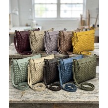 Norevia Woven Washed Cow Leather Crossbody Bag