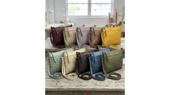 Norevia Woven Washed Cow Leather Crossbody Bag
