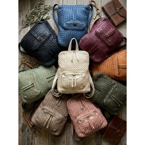 Norvella Woven Washed Calf Leather Backpack