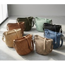 Terenzia Borsa Secchiello Intrecciata in Pelle di Vitello