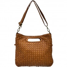 Calista Sac Convertible en Cuir Tressé avec Poignée Découpée
