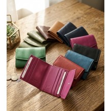Liora Minimalist RFID Leather Mini Trifold Wallet