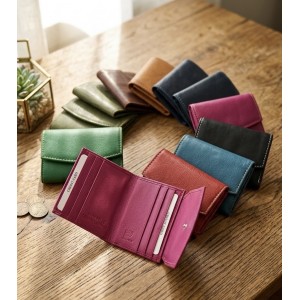 Liora Minimalist RFID Leather Mini Trifold Wallet